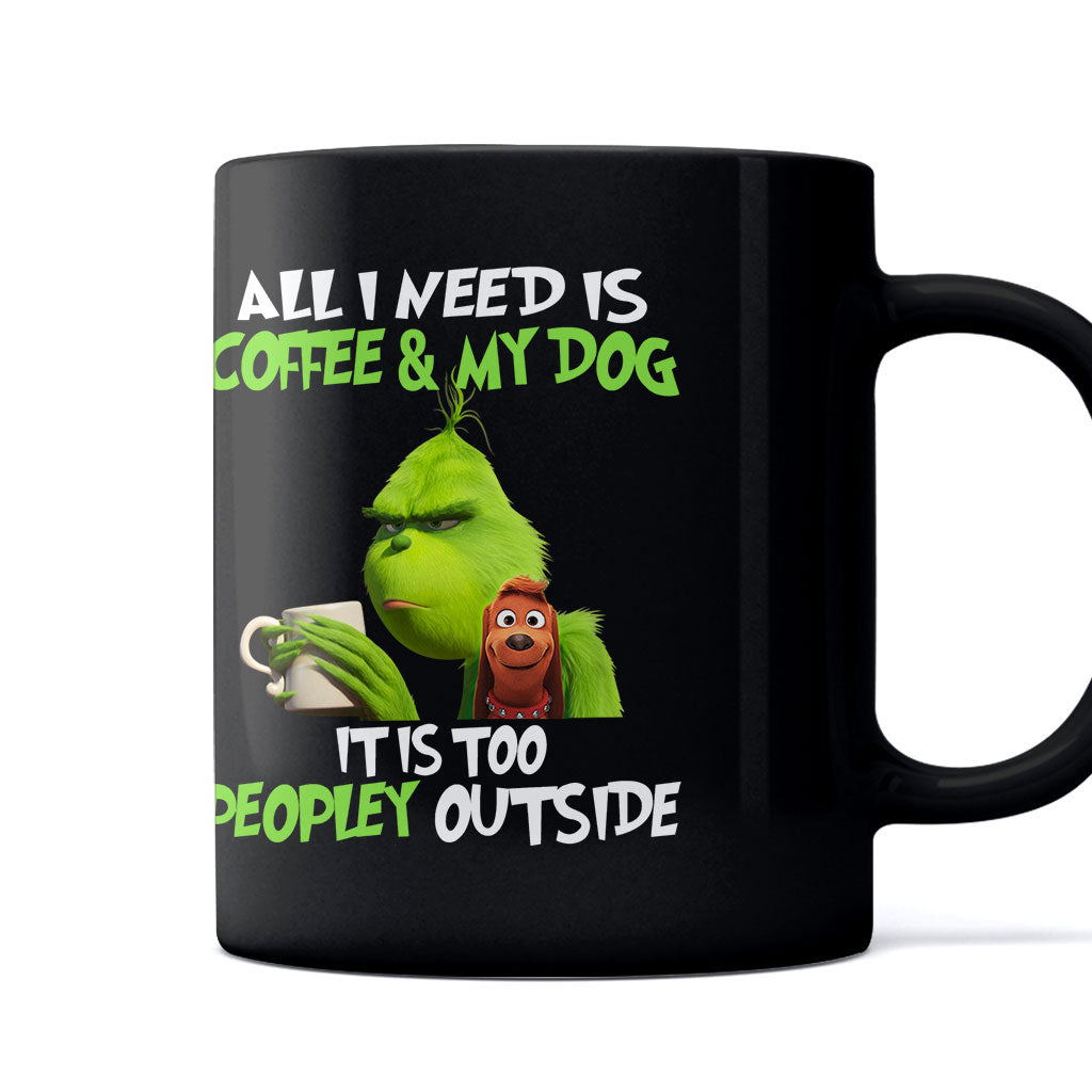 Tout ce dont j'ai besoin, c'est de café et de mon chien - Mug volé de Noël 1122