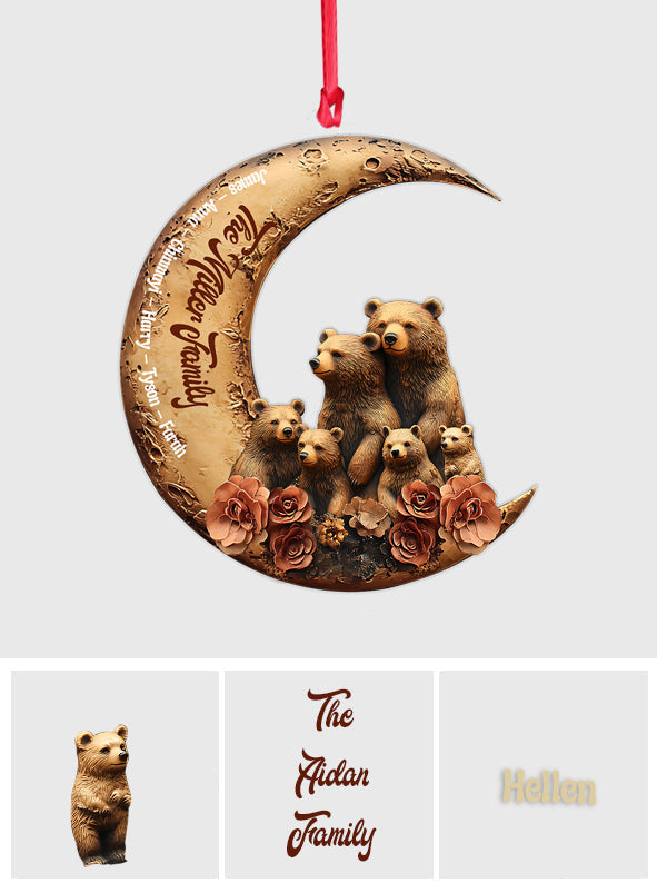 Famille d'ours - Ornement familial personnalisé en forme de famille
