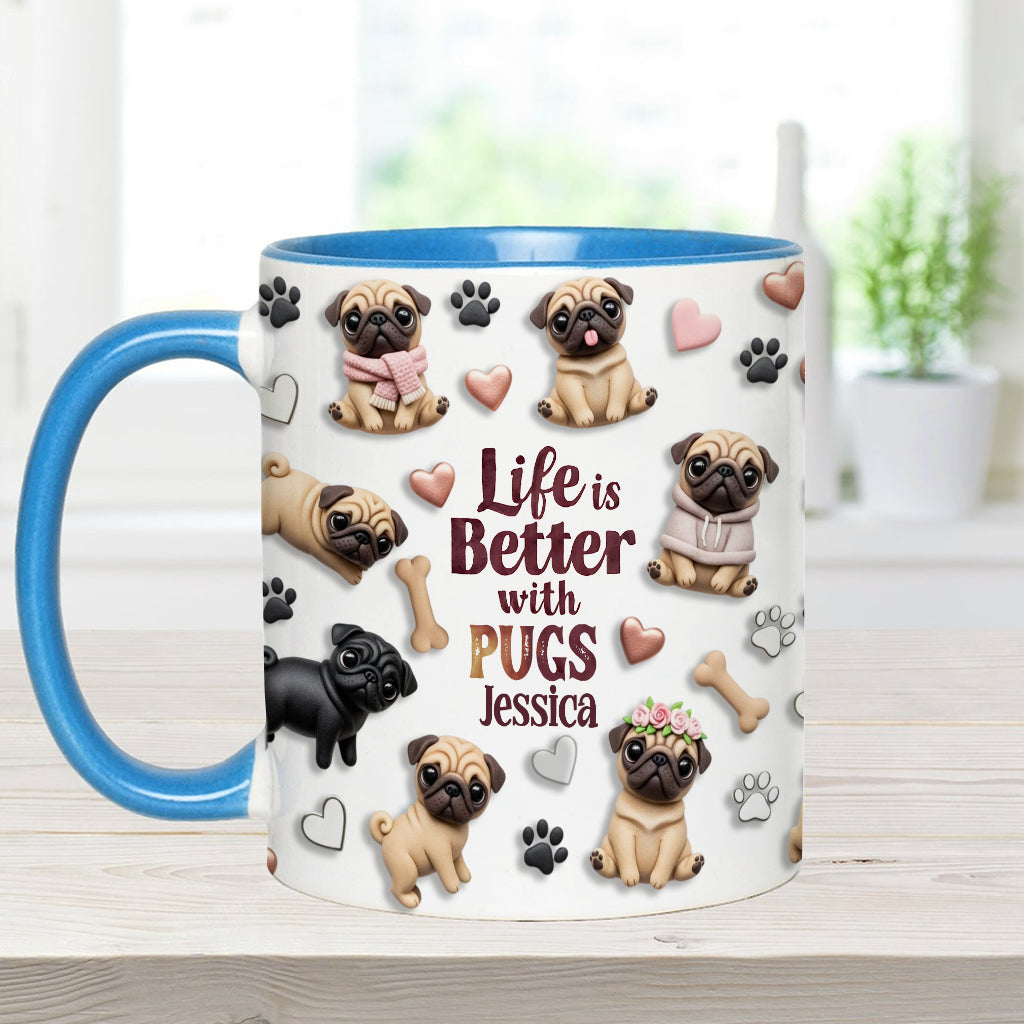 La vie est plus belle avec un chien - Mug personnalisé à motif chien