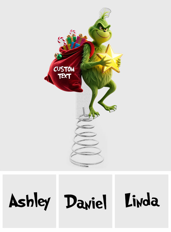 Décoration de sapin de Noël humoristique - Étole de Noël personnalisée avec guirlande lumineuse LED