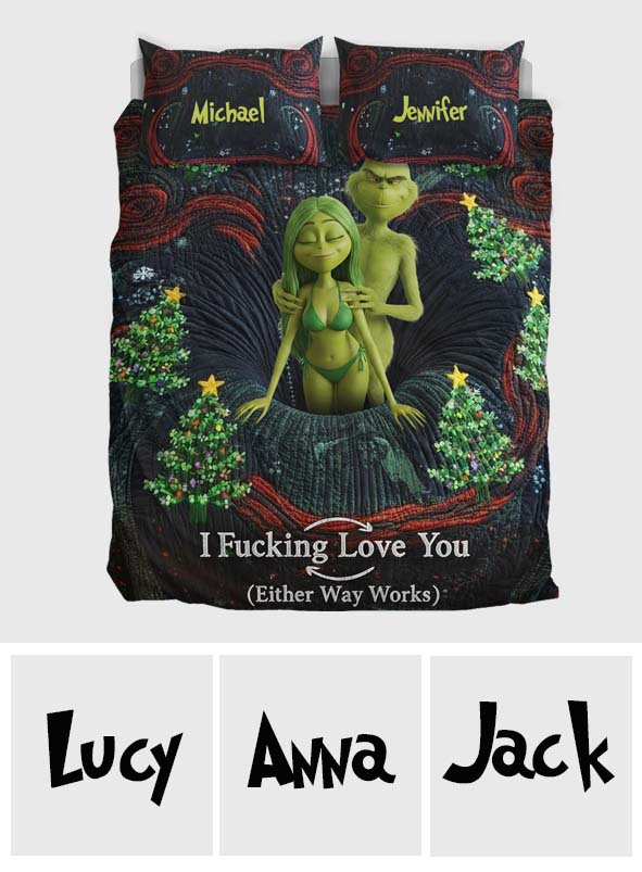 Parure de lit de Noël personnalisée avec étole - Noël grincheux