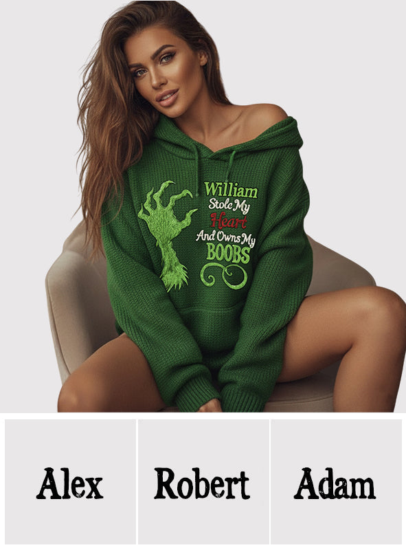 Stole My Heart And Owns My - Personalized Stole Christmas All Over Shirt