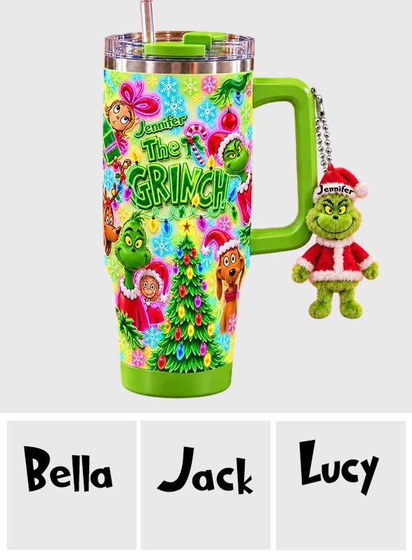 It's Time - Personalized Stole Christmas Tumbler With Plush Charm