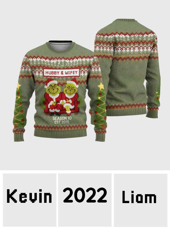 Hubby & Wifey Holiday - Personalized Stole Christmas Ugly Sweater