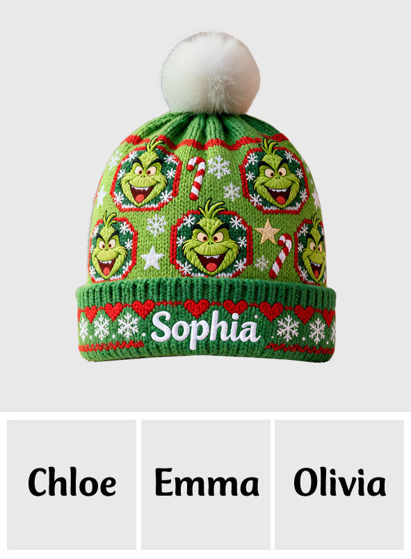 Merry Grinchmass - Personalized Stole Christmas Beanie Hat
