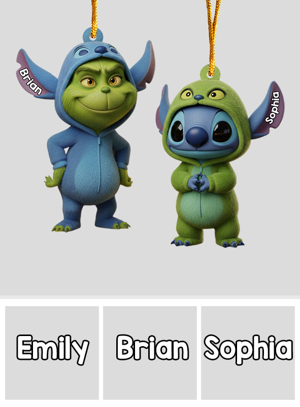 Merry Christmas Blue And Green Friends - Personalized Stole Christmas Ornament