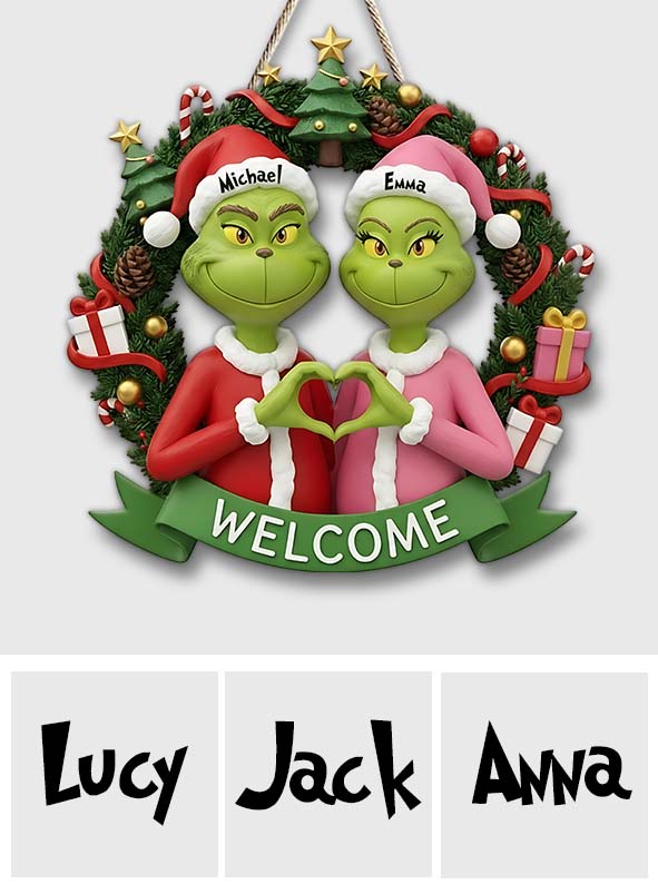 Merry Grinchmas - Personalized Stole Christmas Custom Shaped Wood Sign