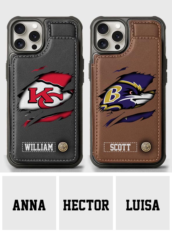 Love Football - Personalized American Football Wallet Phone Case