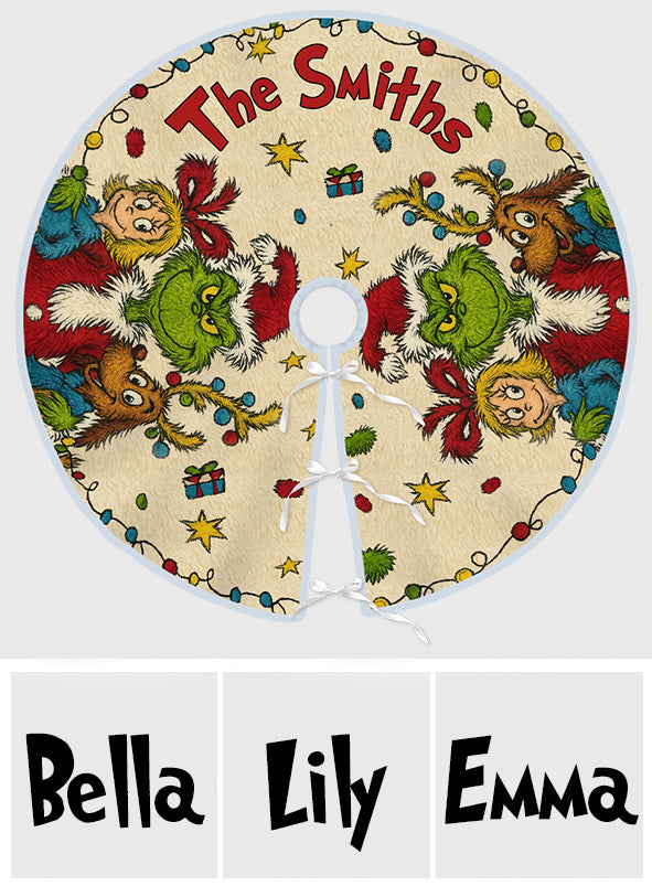 Merry Grinchmas - Personalized Stole Christmas Tree Skirt