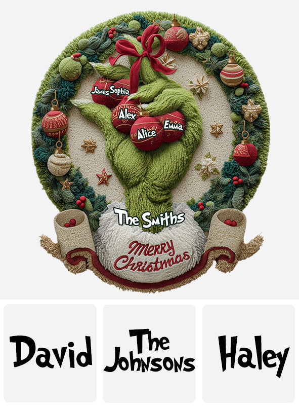 Joyeux Noël Vert - Étole de Noël personnalisée Tapis touffeté antidérapant