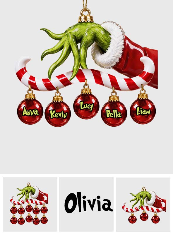 Merry Grinchmas - Personalized Stole Christmas Ornament With Charm