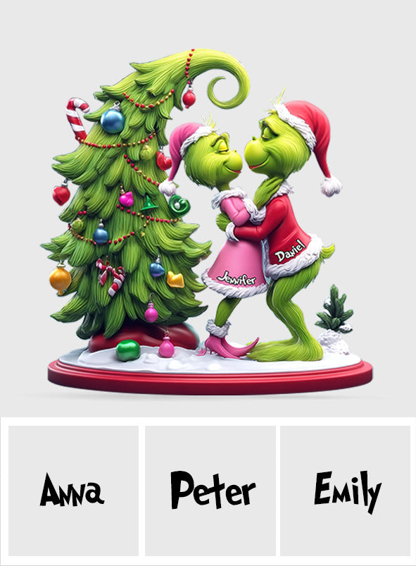 Couple Merry Grinchmas - Personalized Stole Christmas Custom Shaped Acrylic Plaque