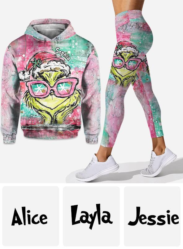 Joyeux Noël ! - Sweat à capuche et legging personnalisés avec étole de Noël