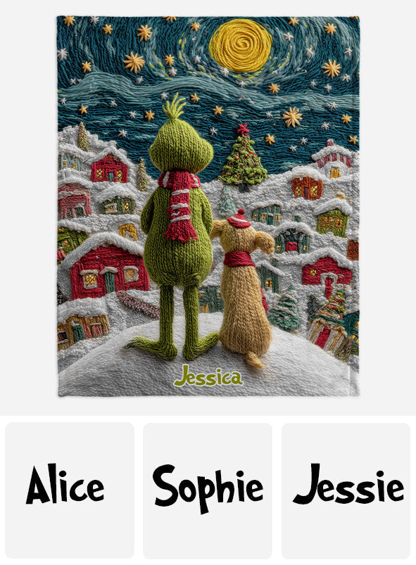 Joyeux Noël vert - Étole de Noël personnalisée