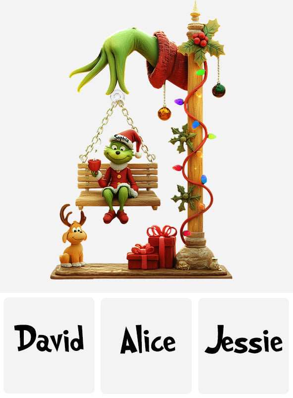 Merry Grinchmas - Personalized Stole Christmas Plaque With Charm