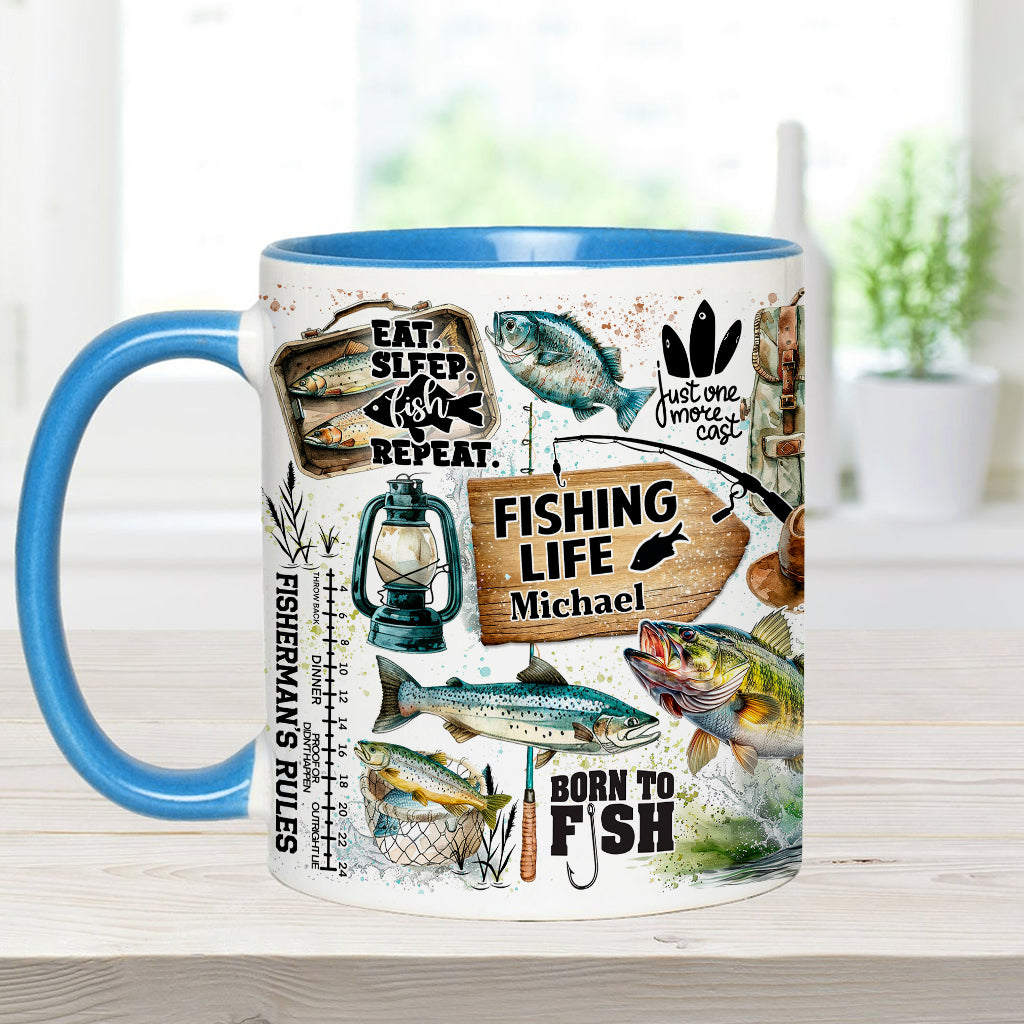 Juste un dernier lancer - Mug personnalisé sur le thème de la pêche