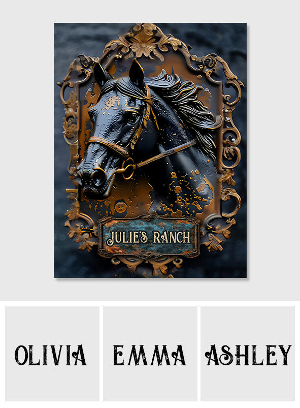 Magnifique cheval - Plaque métallique rectangulaire personnalisée représentant un cheval