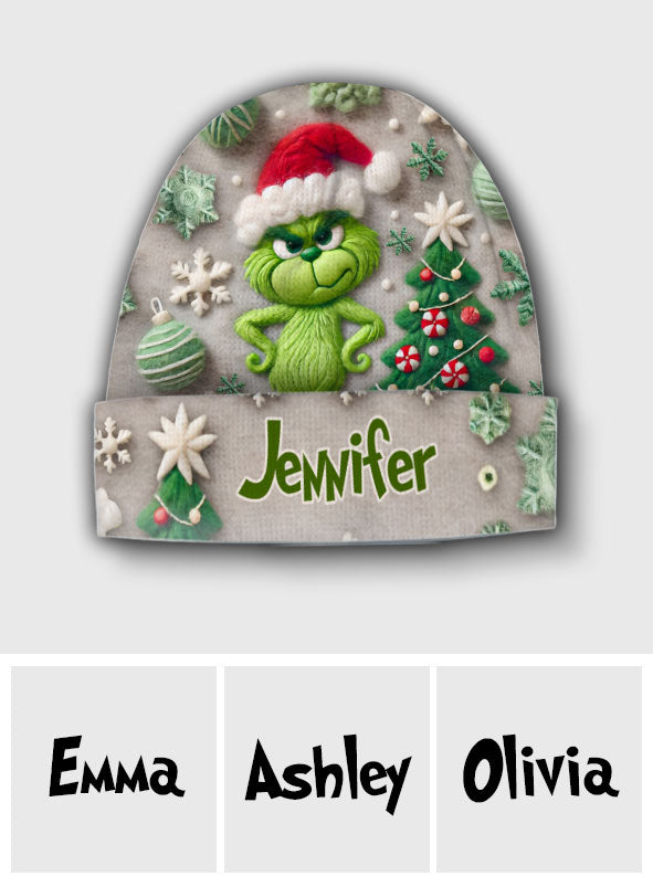 Joyeux Grinchmas - Bonnet de Noël personnalisé avec étole