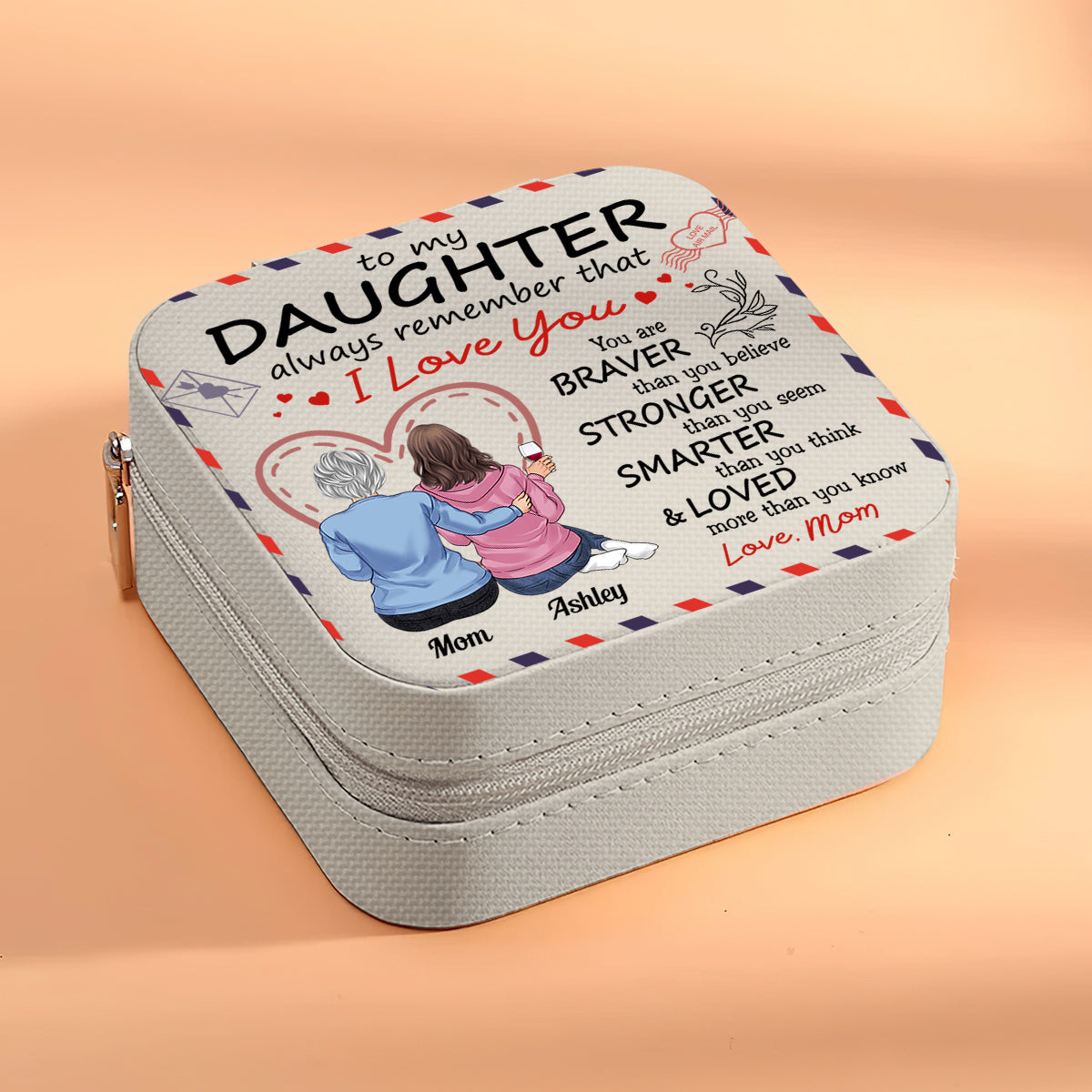 À ma fille - Coffret à bijoux personnalisé pour maman