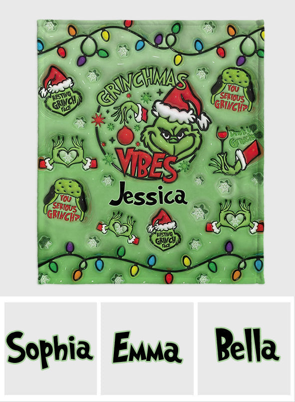 Merry Grinchmas - Personalized Stole Christmas Blanket
