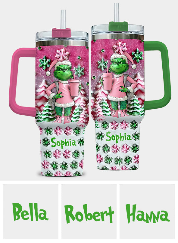 Merry Chrinchmas - Personalized Stole Christmas Tumbler With Handle