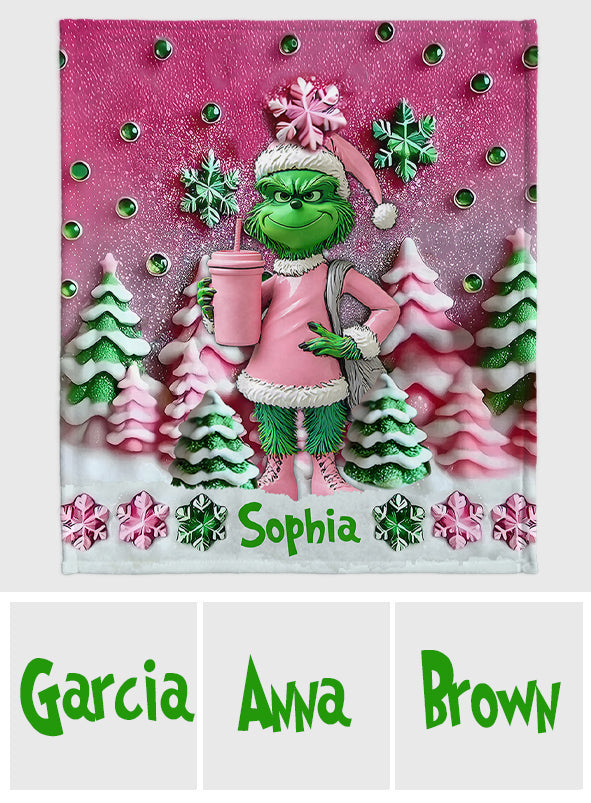 Merry Grinchmas - Personalized Stole Christmas Blanket