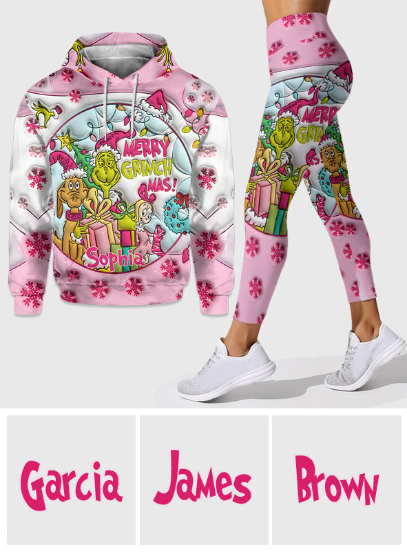 Pink Christmas - Personalized Stole Christmas Hoodie and Leggings
