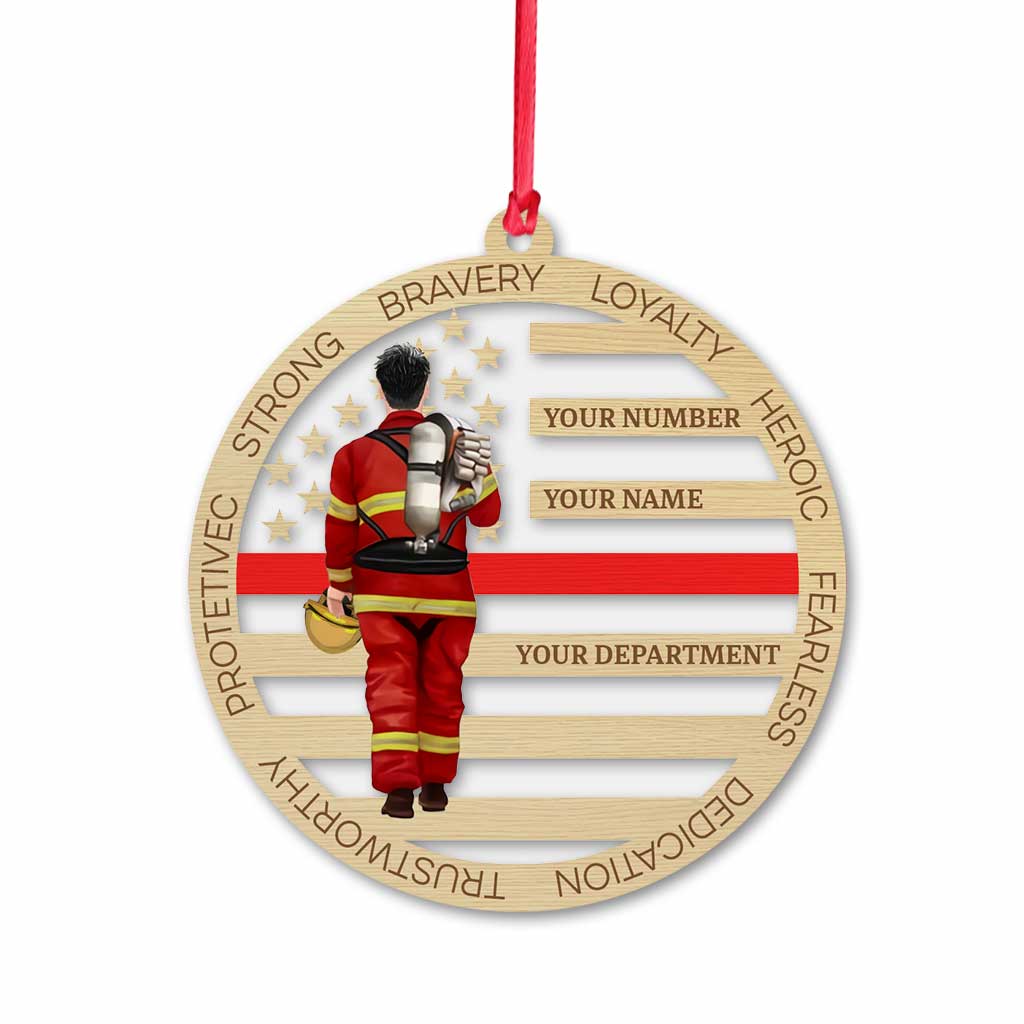 Firefighter - Personalized Christmas Firefighter Transparent Ornament
