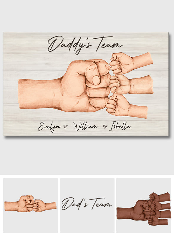 Nous sommes une équipe - Toile et affiche personnalisées pour papa