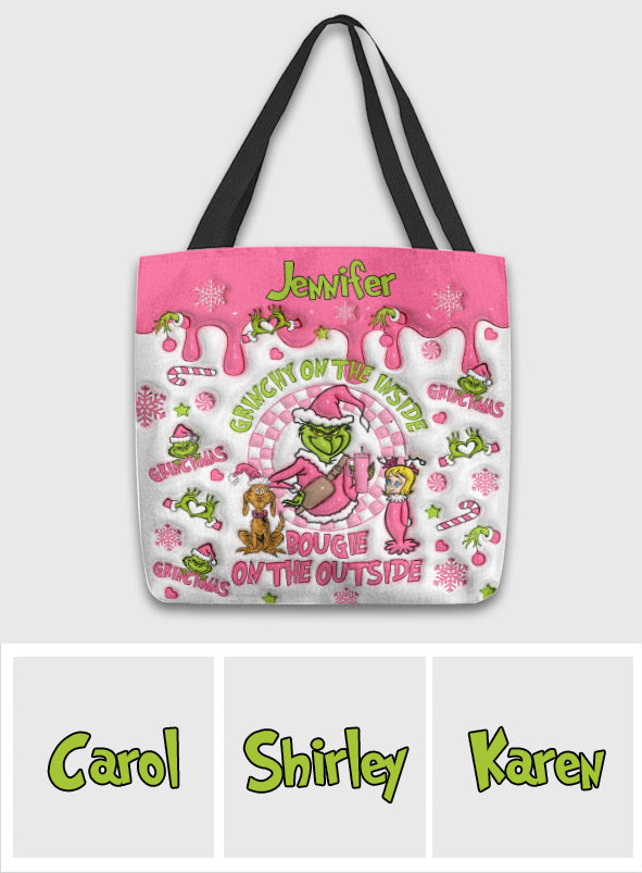 Grincheux à l'intérieur - Sac fourre-tout de Noël personnalisé avec étole