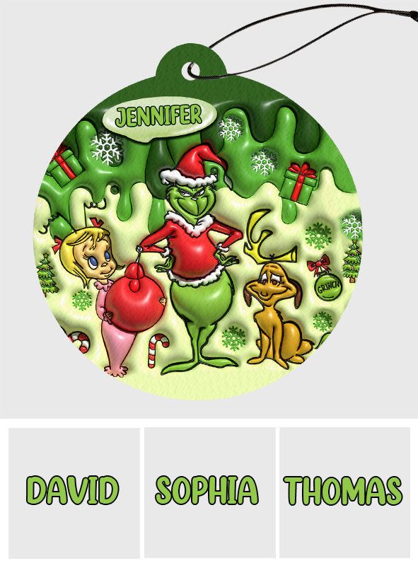 Joyeux Noël - Désodorisant rond personnalisé en forme d'étole de Noël