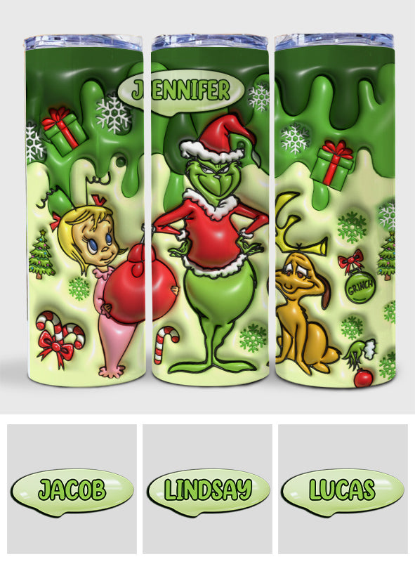 Merry Grinchmas - Personalized Stole Christmas Skinny Tumbler
