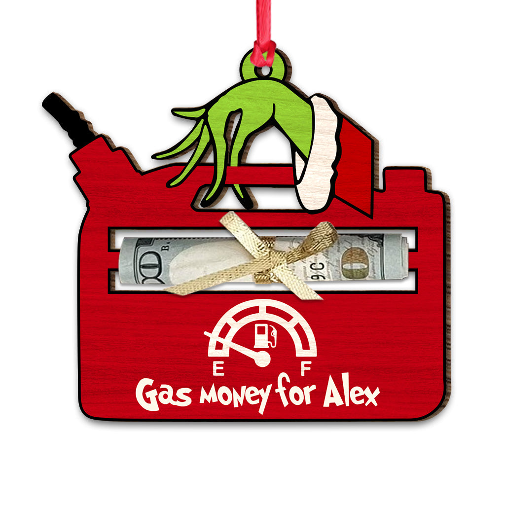 Gas Money Green Mischief - Ornement de Noël personnalisé en forme d'étole
