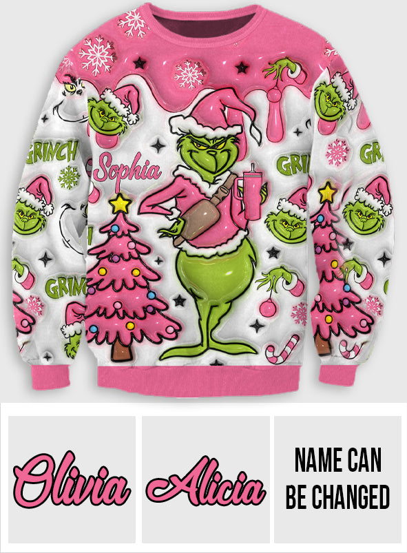 Joyeux Grinchmas - Étole de Noël personnalisée Pull moche de Noël