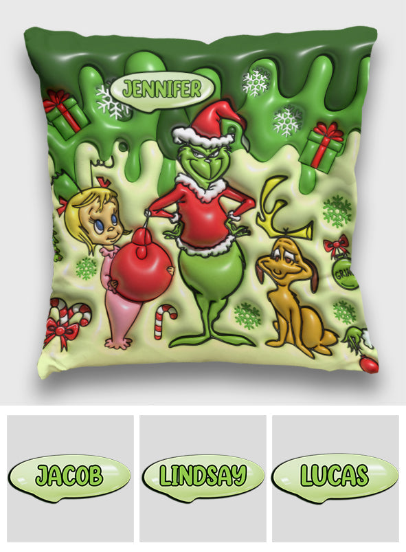 Joyeux Noël - Coussin décoratif personnalisé avec étole de Noël