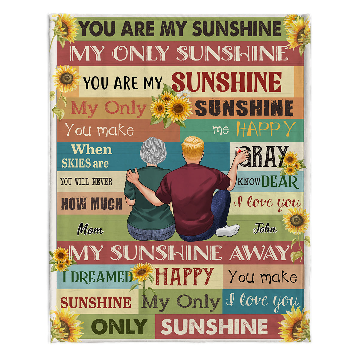 Maman, tu es mon rayon de soleil - Cadeau pour maman, grand-mère - Couverture personnalisée