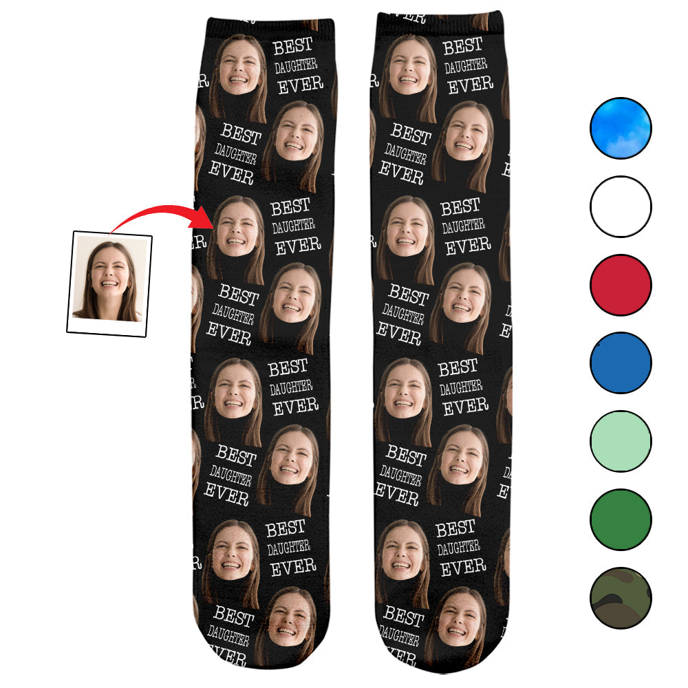 Chaussettes personnalisées pour fille - Visage personnalisé