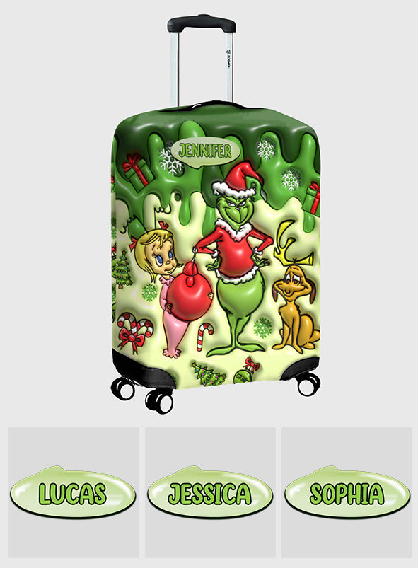 Merry Grinchmas - Personalized Stole Christmas Luggage Cover
