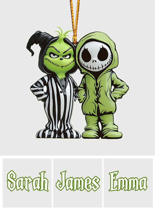 Green And Nightmare Friend - Personalized Stole Christmas Ornament