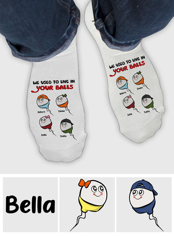On vivait dans tes couilles - Chaussettes personnalisées pour papa