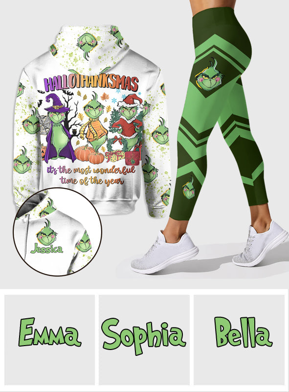 Happy Hallothanksmas - Personalized Stole Christmas Hoodie and Leggings