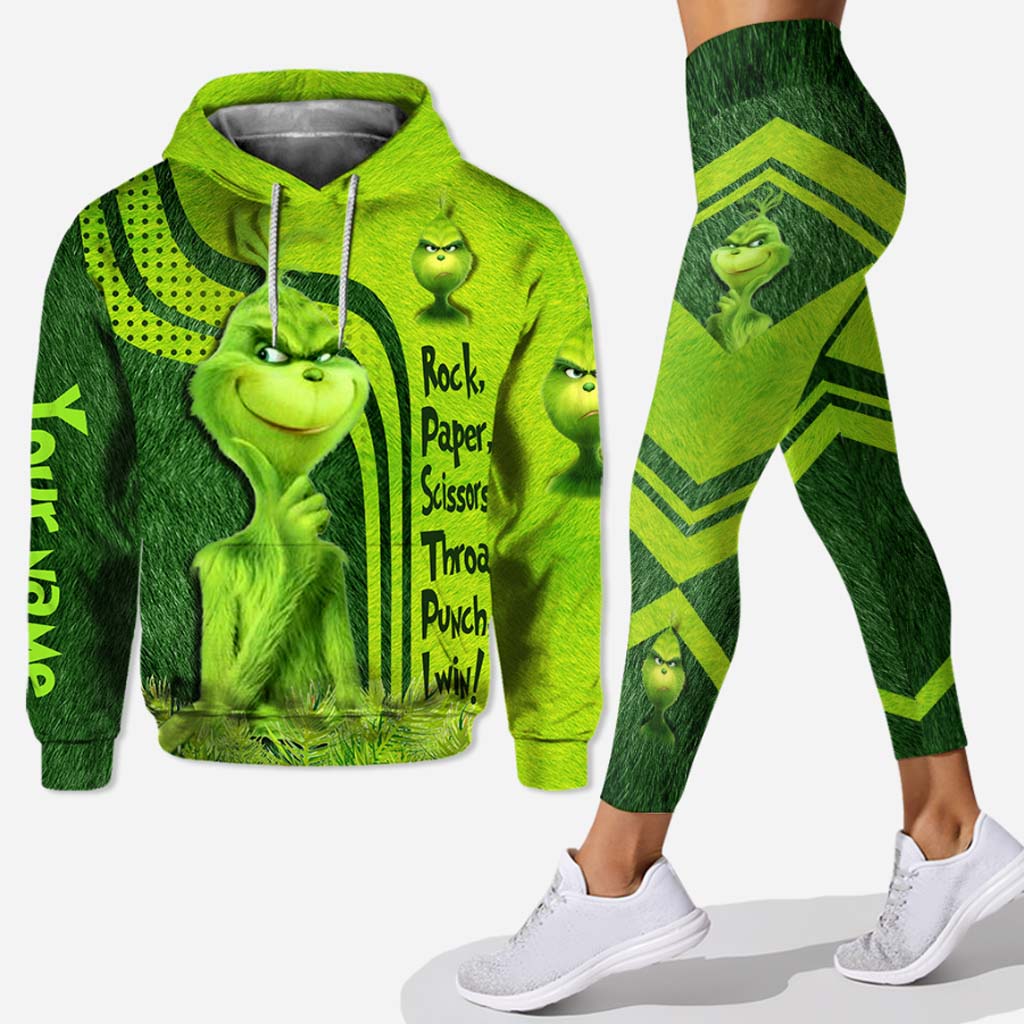 Pierre Feuille Ciseaux Coup de poing à la gorge Je gagne - Sweat à capuche et legging personnalisés