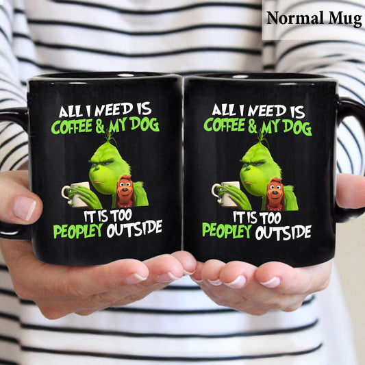 Tout ce dont j'ai besoin, c'est de café et de mon chien - Mug volé de Noël 1122