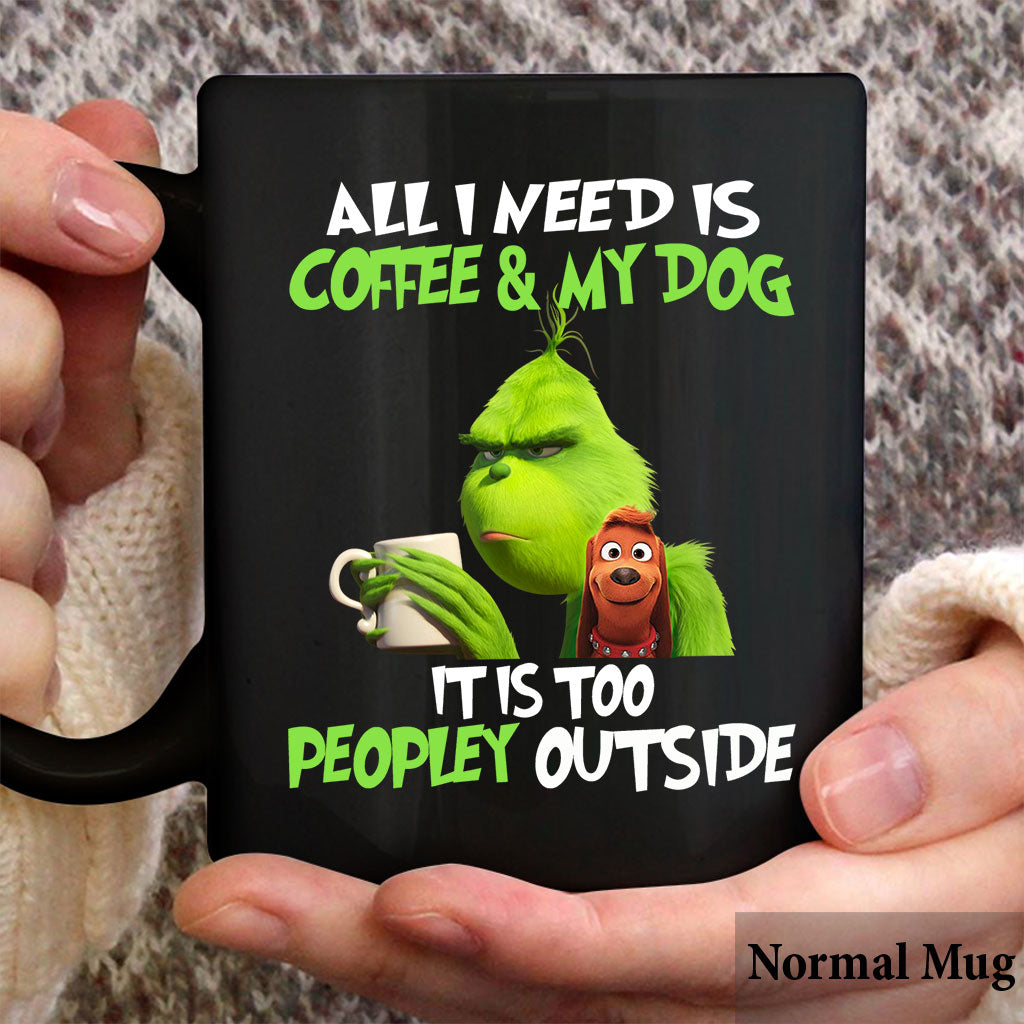 Tout ce dont j'ai besoin, c'est de café et de mon chien - Mug volé de Noël 1122