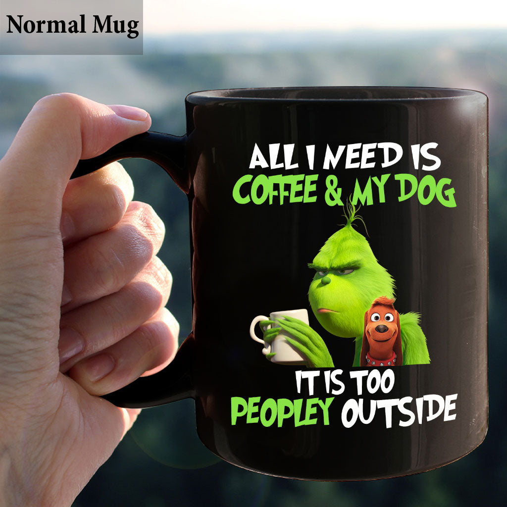 Tout ce dont j'ai besoin, c'est de café et de mon chien - Mug volé de Noël 1122