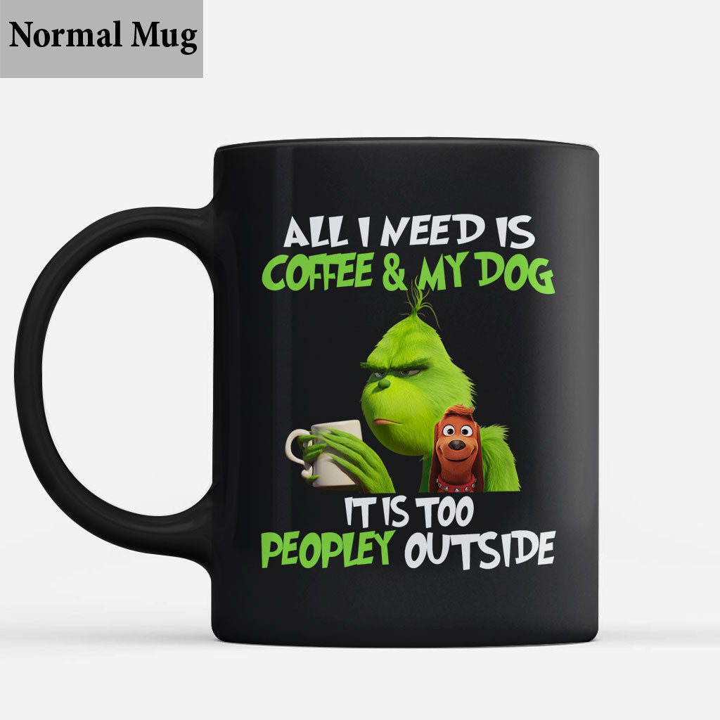 Tout ce dont j'ai besoin, c'est de café et de mon chien - Mug volé de Noël 1122