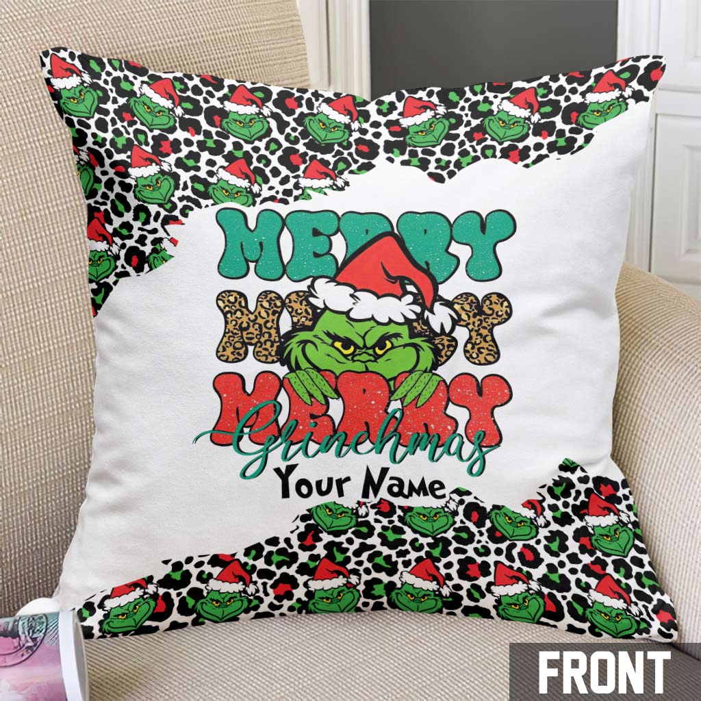 Joyeux Noël - Coussin décoratif personnalisé avec étole de Noël