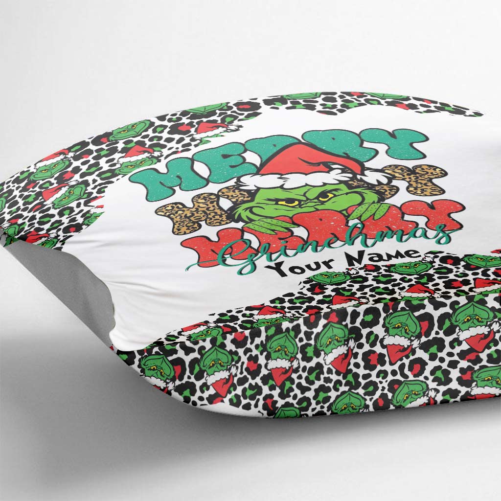 Joyeux Noël - Coussin décoratif personnalisé avec étole de Noël