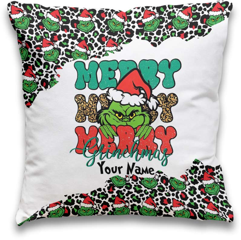 Joyeux Noël - Coussin décoratif personnalisé avec étole de Noël
