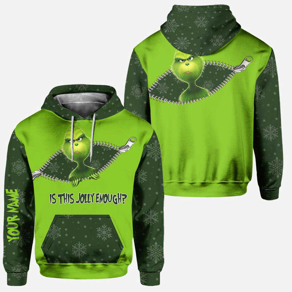 Jolly Enough - Étole de Noël personnalisée, sweat à capuche et leggings de Noël